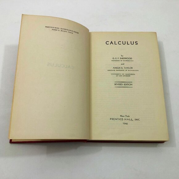 Calculus GEF Sherwood & AE Taylor Revised Edition First Printing 1946 - Picture 6 of 9